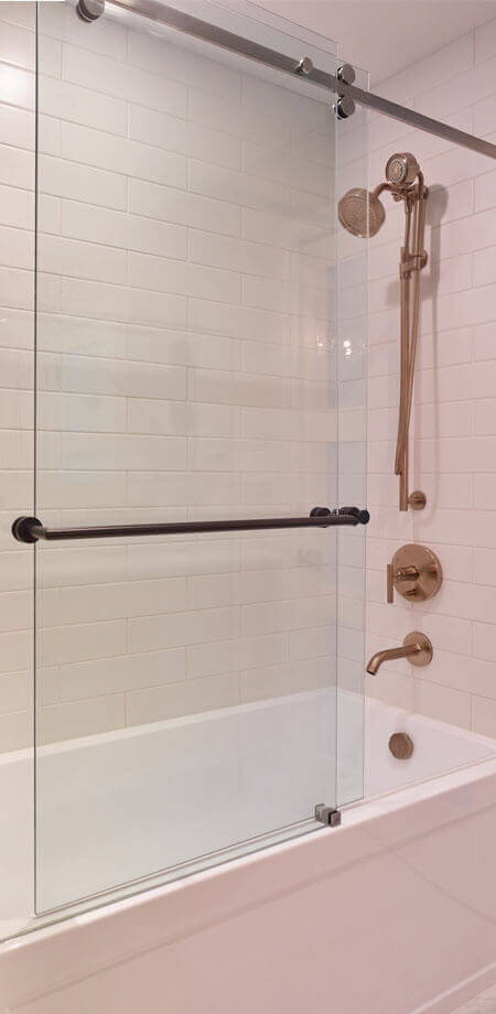 Vancouver Bungalow Renovation of Bathroom with Flat Black and Bronze Features