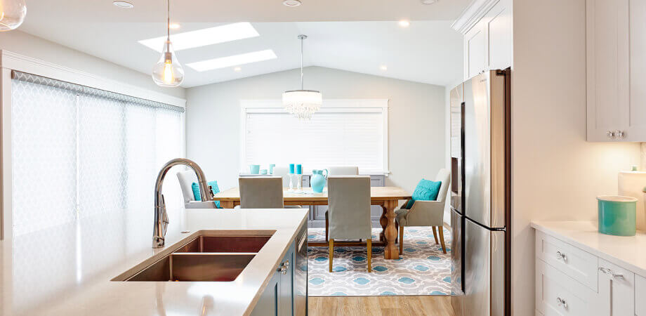 Renovation with Flared Skylights with Vaulted Ceilings