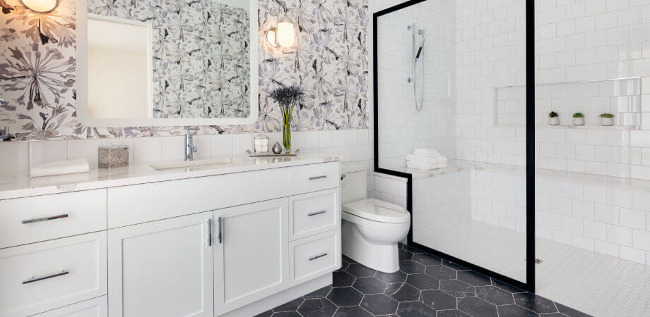 Luxury Floral Wallpaper Bathroom Burnaby Mountain Inspiration
