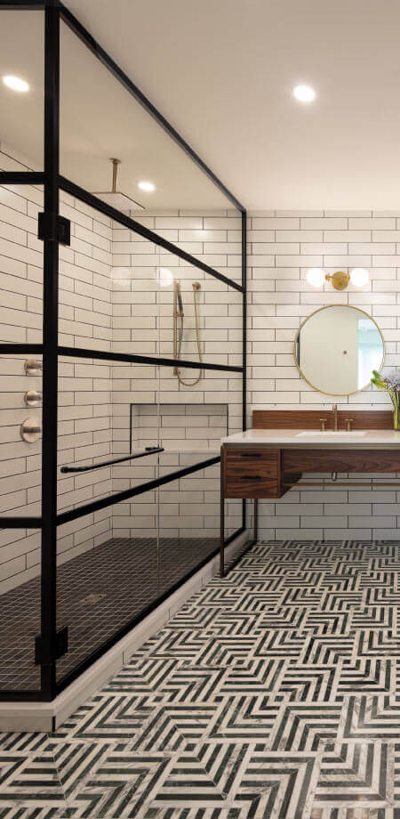 Industrial Grid Bathroom Burnaby Mountain Inspiration