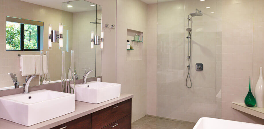 Burnaby lynndale renovation master ensuite walk-in shower double sinks