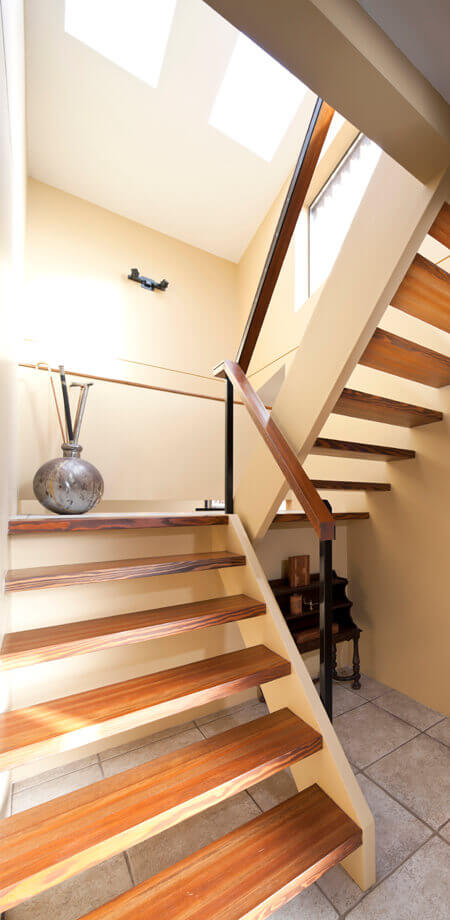 floating hidden stringer staircase feature north Vancouver architectural addition renovation