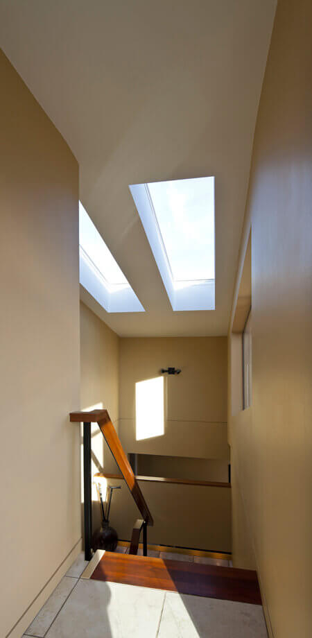 skylights brighten the staircase of master suite addition north Vancouver