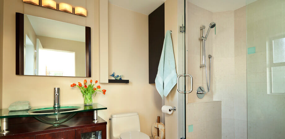 clean rejuvenated bathroom in north Vancouver bungalow addition