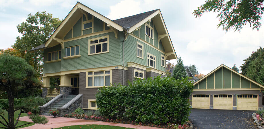 Vancouver heritage house renovation with refreshed exterior painted in iconic Vancouver colours