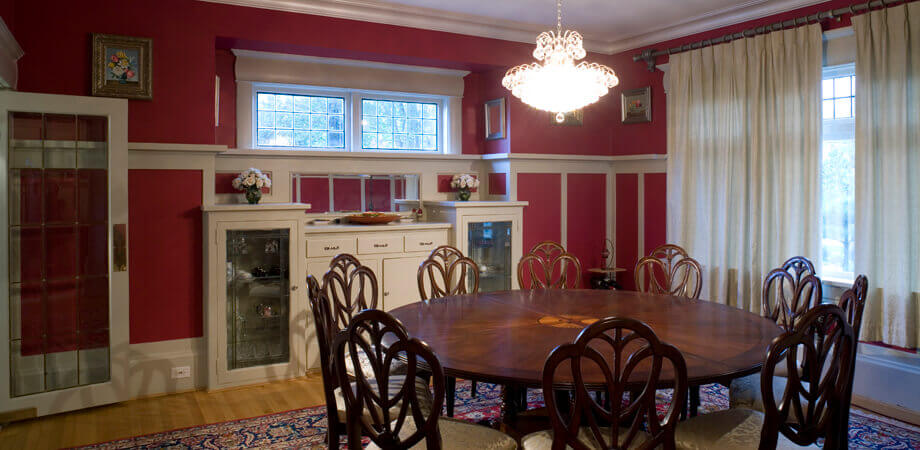 formal diningroom with restored built-in buffet heritage home renovation