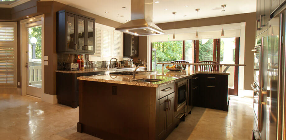 sunny contemporary kitchen renovation featuring professional appliances