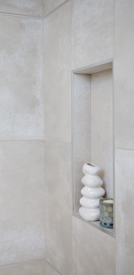 vancouver special whole house renovation bathroom shower tiled niche