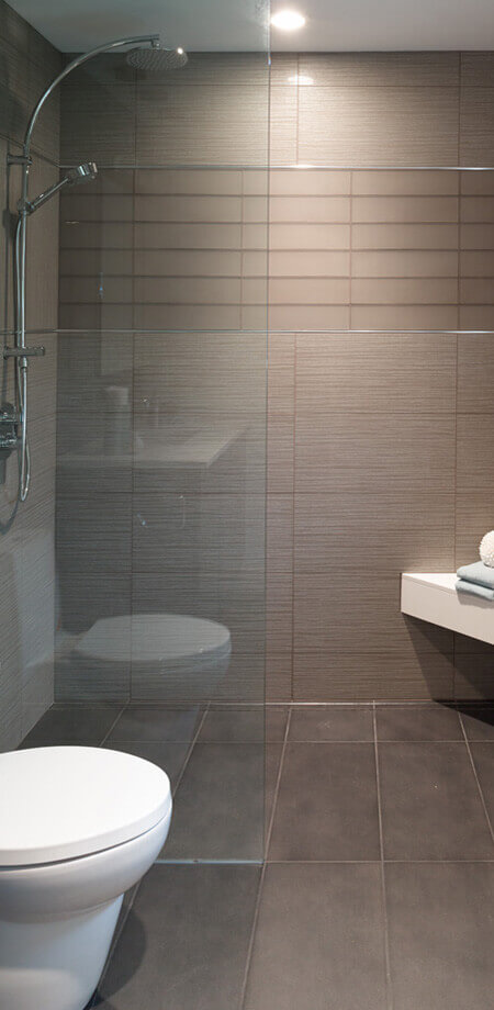 vancouver special whole house renovation bathroom glass walk-in shower