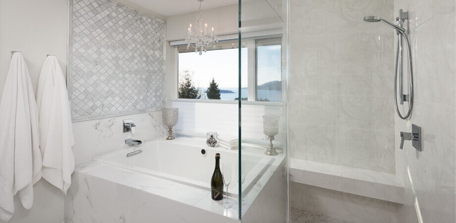 Marble Ensuite Bathroom Renovation - West Vancouver